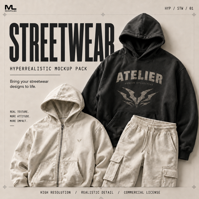Hyperrealistic Streetwear Mockup Pack
