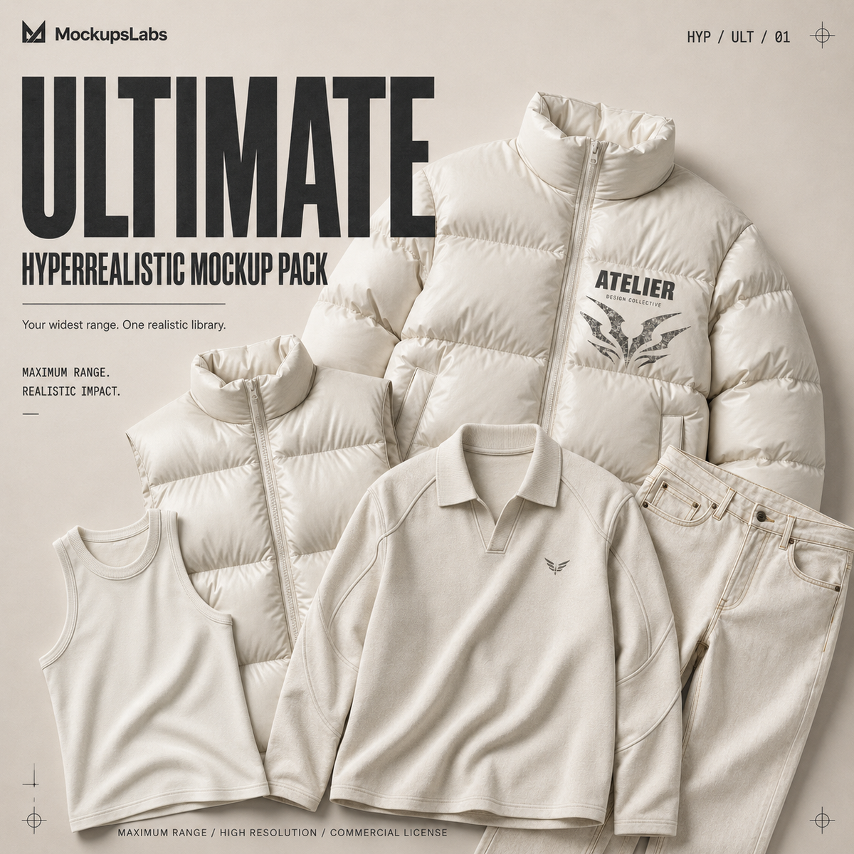 Hyperrealistic Ultimate realistic clothing mockup pack cover