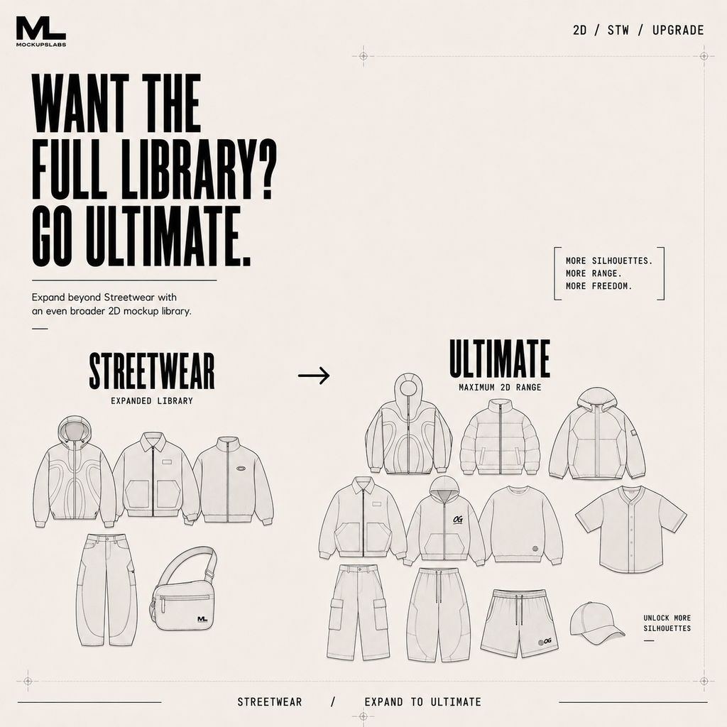 2D Streetwear and 2D Ultimate mockup library comparison