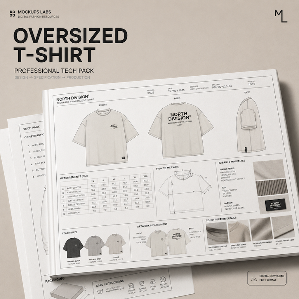 MockupsLabs Oversized T-Shirt Tech Pack cover artwork